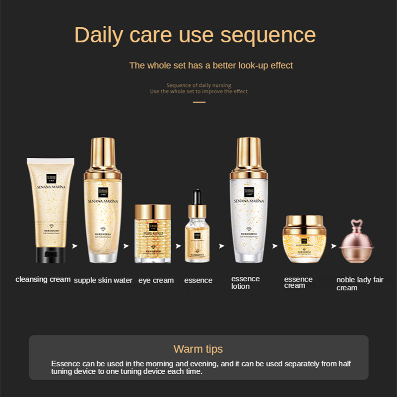 Women 24K Gold Skin Care Set 9 - Luxury Skincare Toner ulasan dan harga