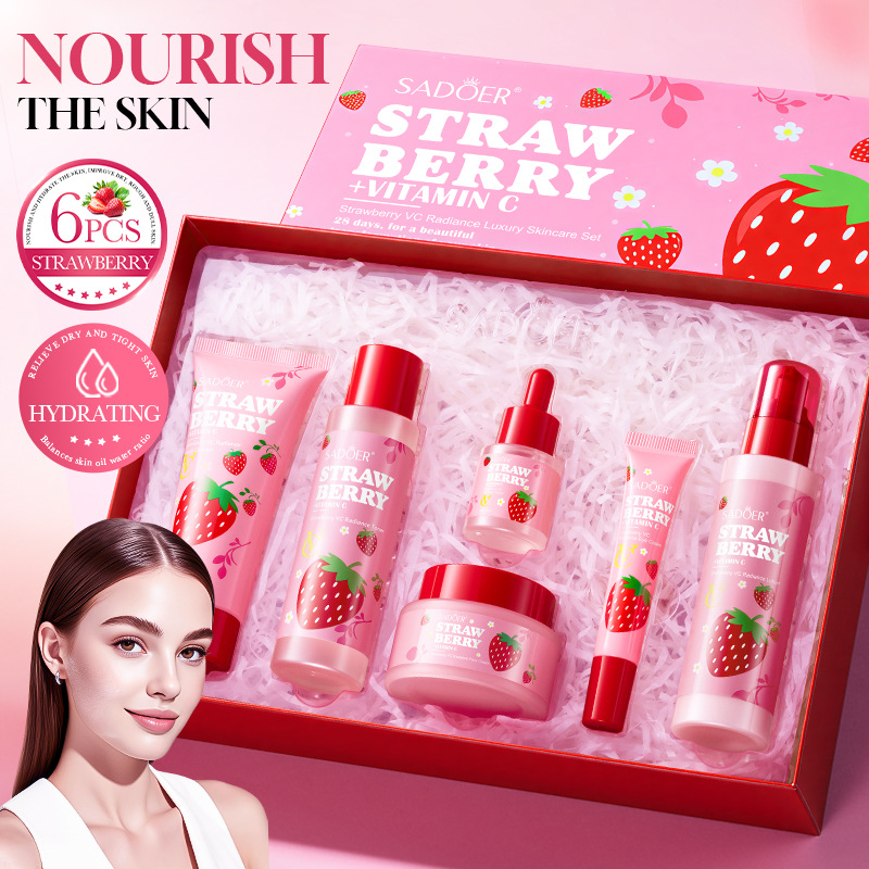 Strawberry VC Brightening Luxu - Luxury Skincare Gift Set For Women ulasan dan harga