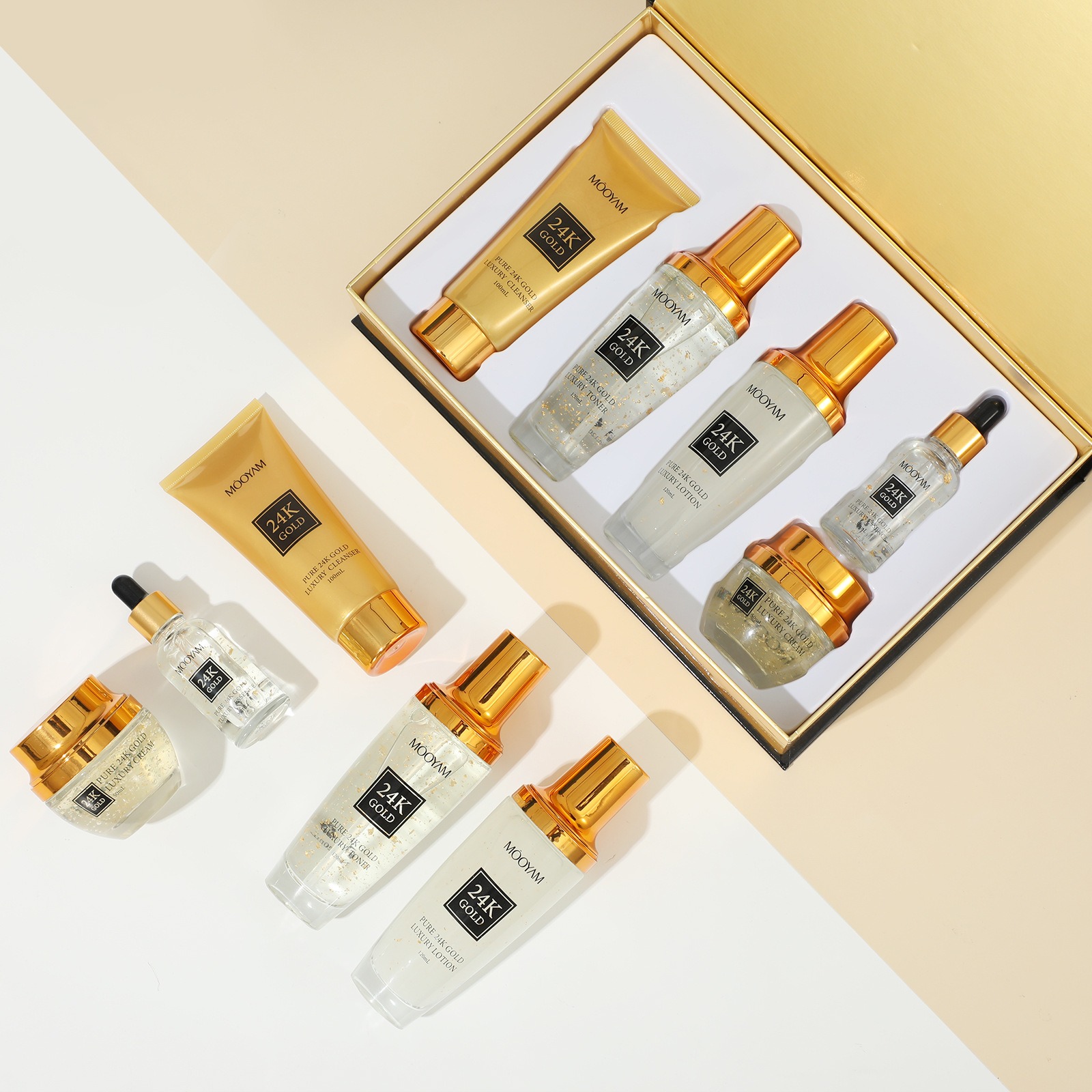 24K Gold LUXURY Moisturizin An - Luxury Skincare Sets ulasan dan harga